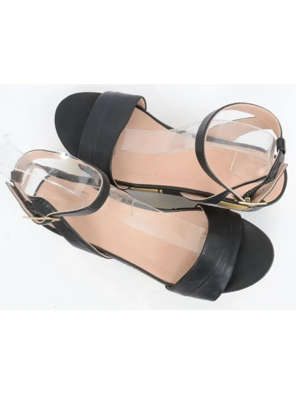 27 Edit Jamari Women's 10 Stripe Leather Platform Sandal Anklet Flatform Wedge